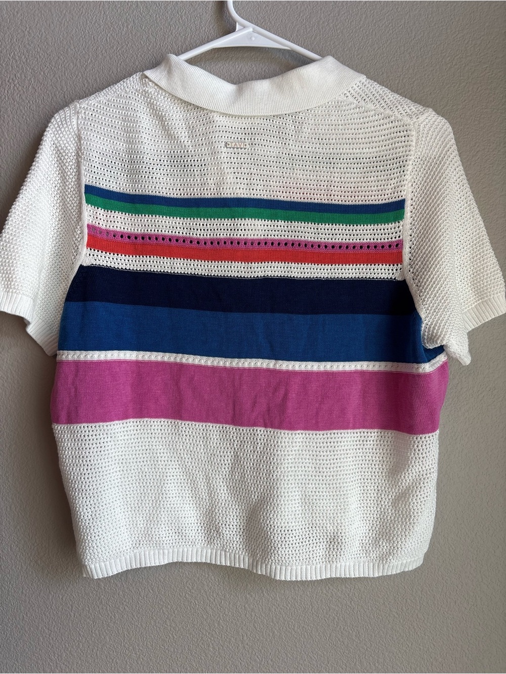 Striped Knit Polo Crop Top - Picture 5 of 5